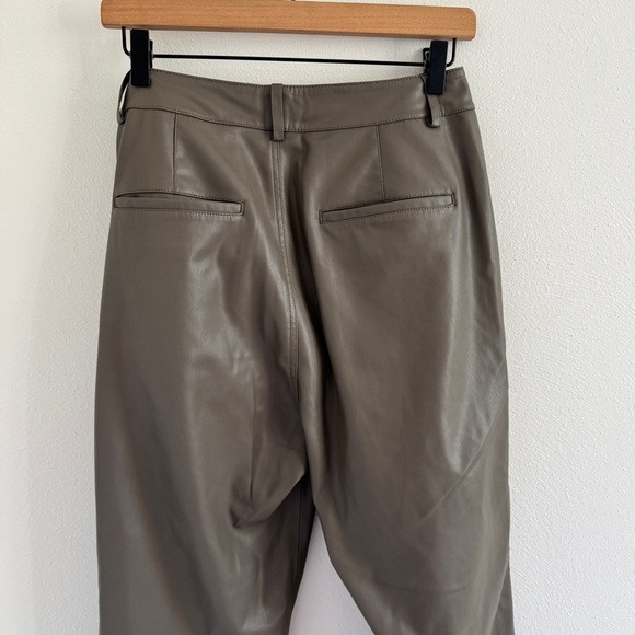 AG Cleo High Waist Kick Flare Faux Leather Pants “Natural” color 28 - Picture 7 of 10
